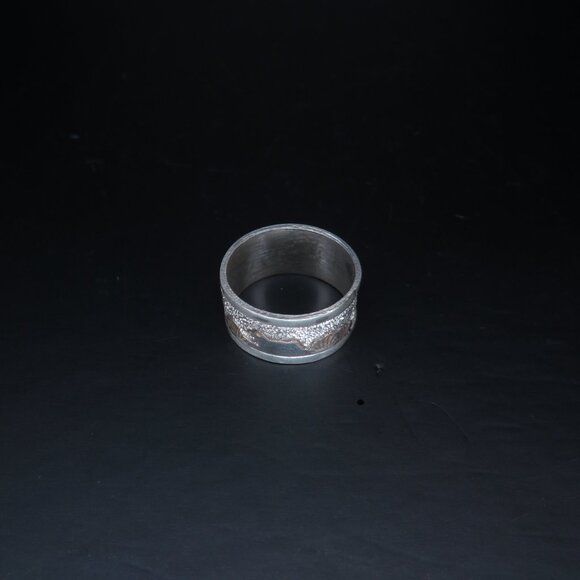 Sterling Silver Two Toned Ring Band - Picture 4 of 10